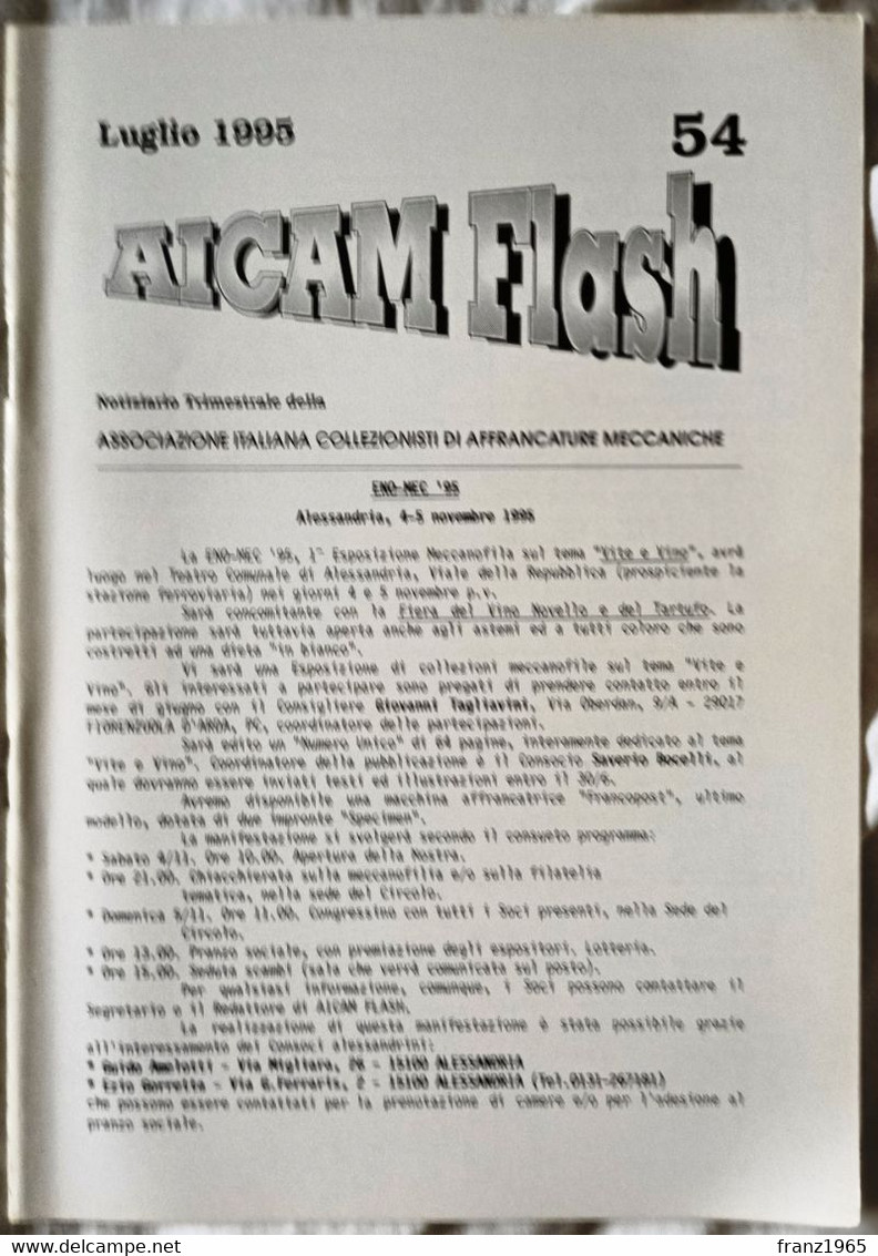 AICAM Flash - Notiziario Trimestrale AICAM - N. 54 Luglio 1995 - Meccanofilia