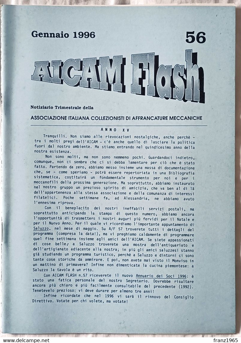 AICAM Flash - Notiziario Trimestrale AICAM - N. 56 Gennaio 1996 - Mechanische Afstempelingen