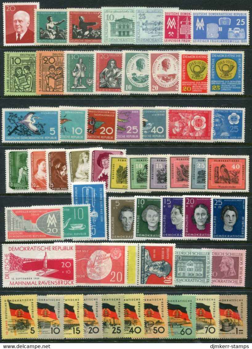DDR / E. GERMANY 1959 Complete Commemorative Issues MNH / **  Michel  673-745 - Unused Stamps