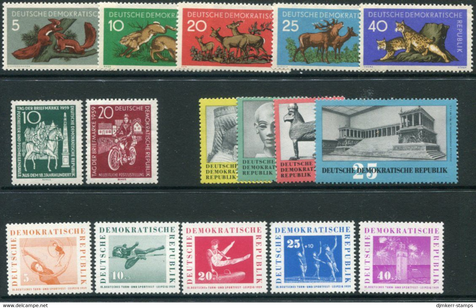 DDR / E. GERMANY 1959 Complete Commemorative Issues MNH / **  Michel  673-745 - Nuovi