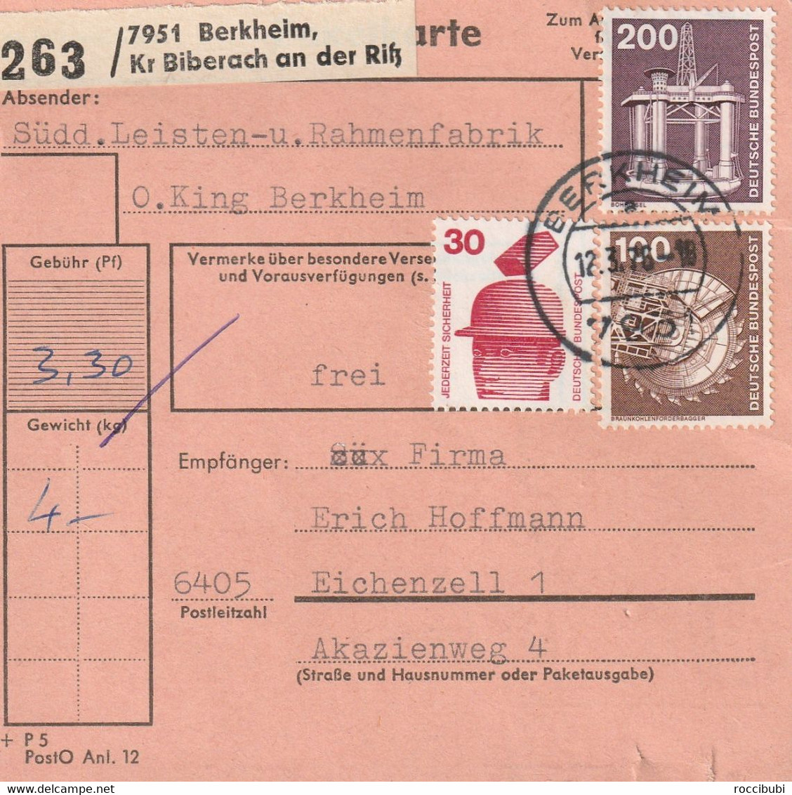 Paket Karte, Berkheim, Kreis Biberach An Der Riß - Autres & Non Classés