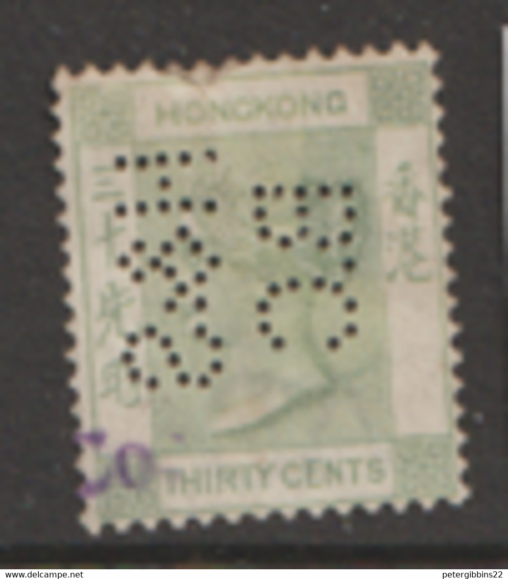 Hong Kong    1887   SG  39a  30 C Perfin  Fine Used - Nuevos