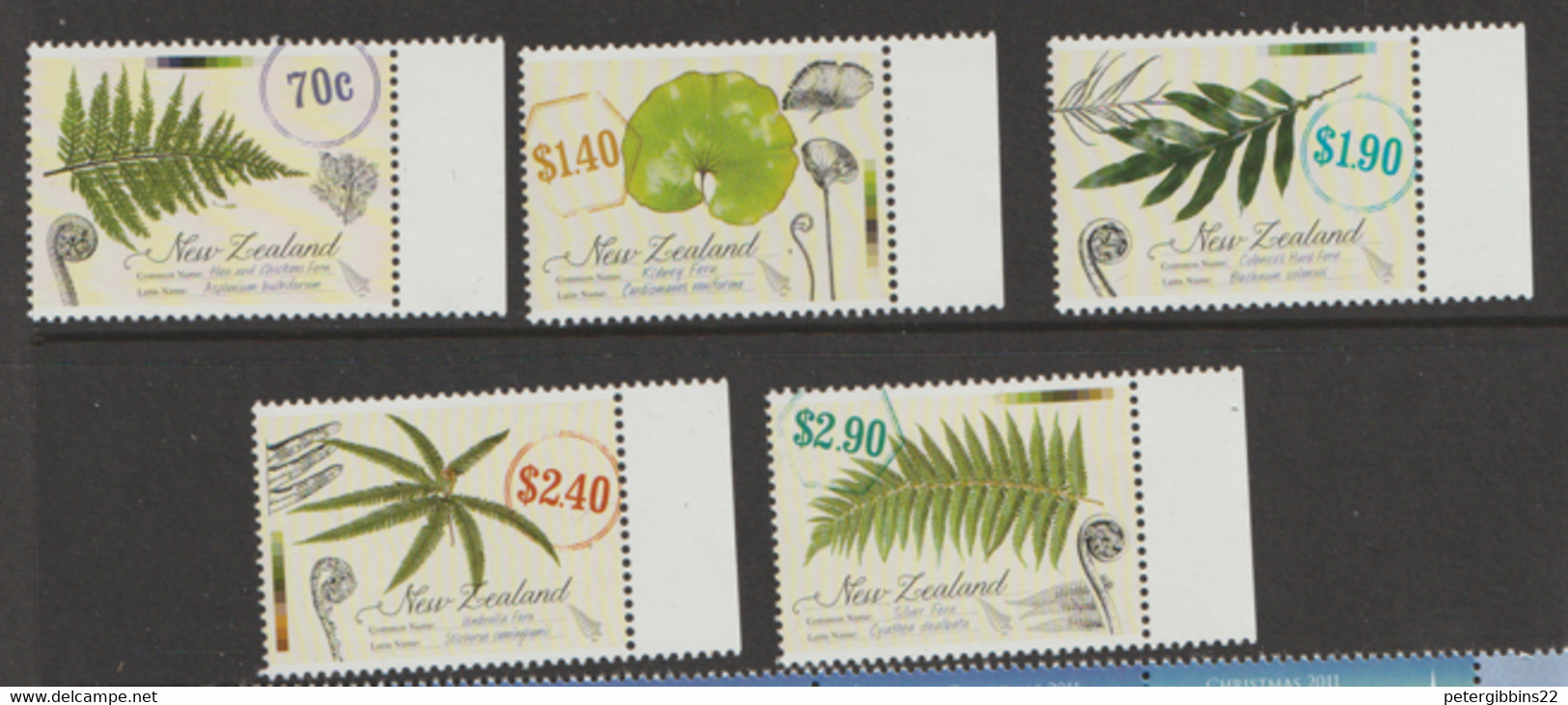 New Zealand  2013 SG  3429-33  Ferns  Marginal  Unmounted Mint - Used Stamps