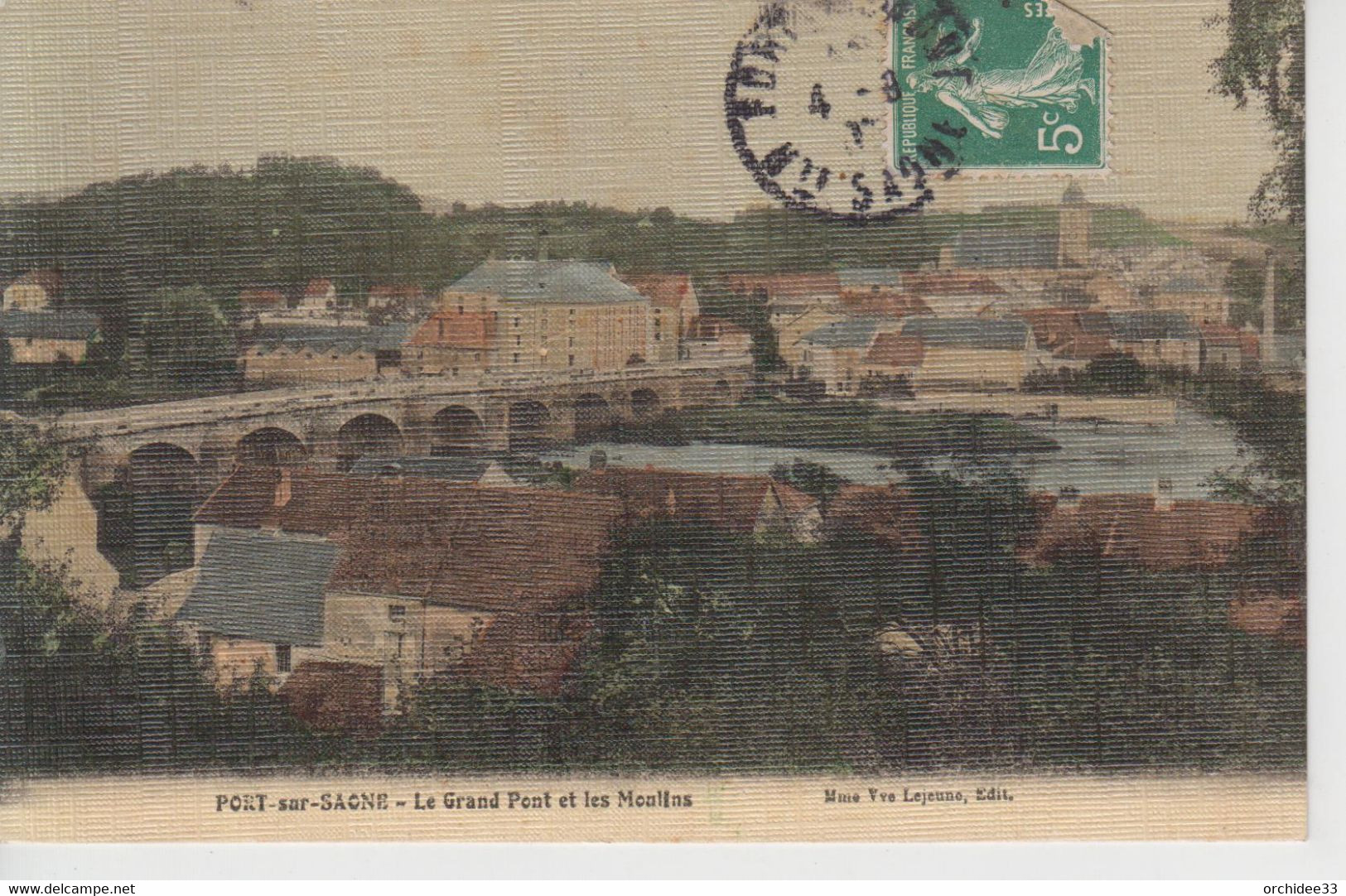 CPA Toilée Port-sur-Saône - Le Grand Pont Et Les Moulins - Port-sur-Saône