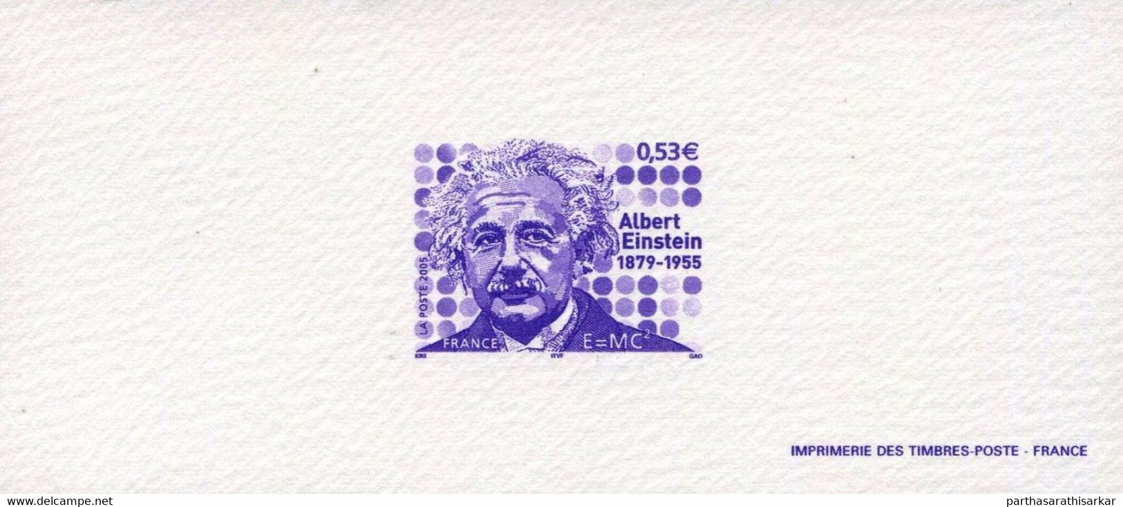 FRANCE 2005 50TH DEATH ANNIVERSARY OF ALBERT EINSTEIN 1879-1955 DIE CARD PROOF MNH - Albert Einstein