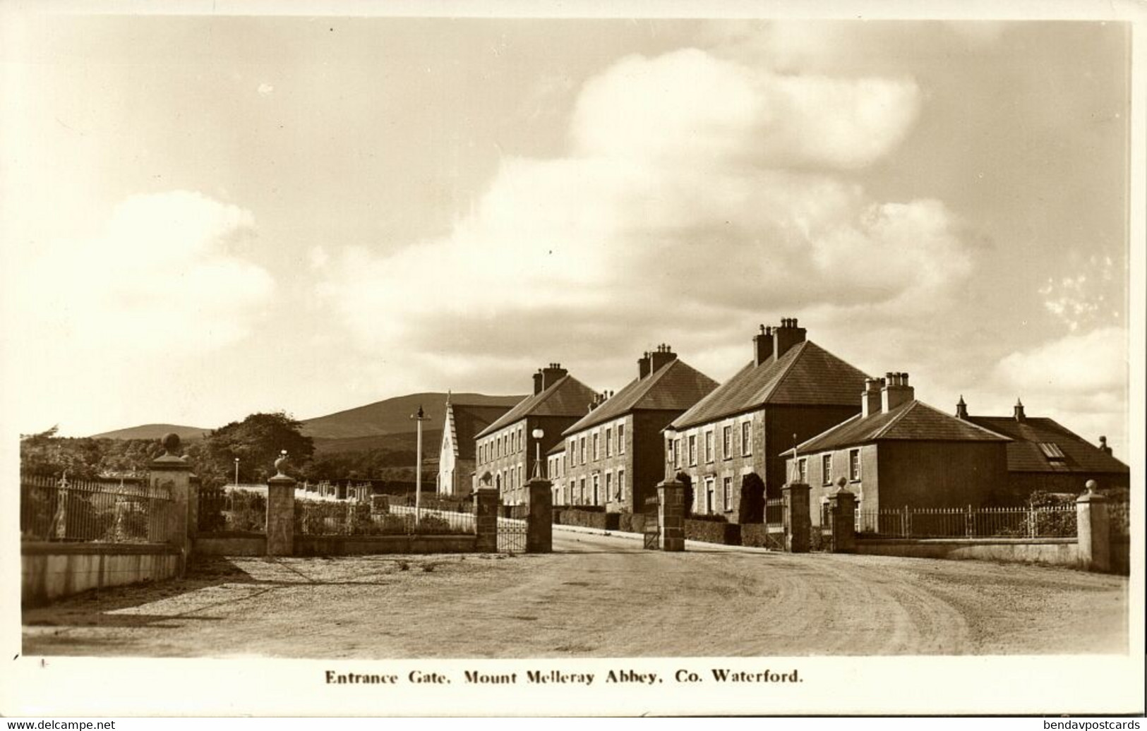 Ireland, Mount Melleray Abbey Co. Waterford, Entrance Gate (1920s) RPPC Postcard - Waterford