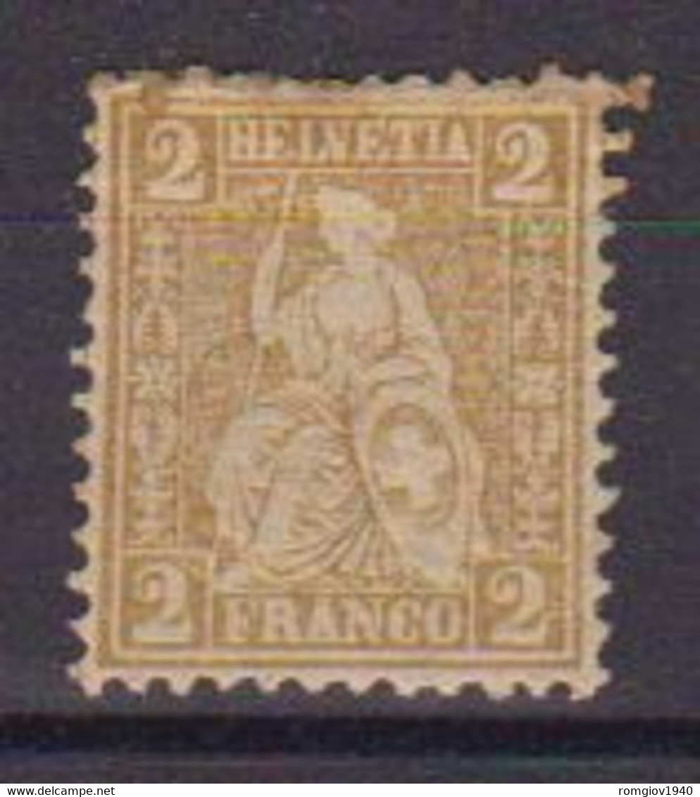 SVIZZERA  1881  HELVETIA SEDUTA  NUOVO TIPO  COLORI CAMBIATI  UNIF.49 MLH VF - Ungebraucht