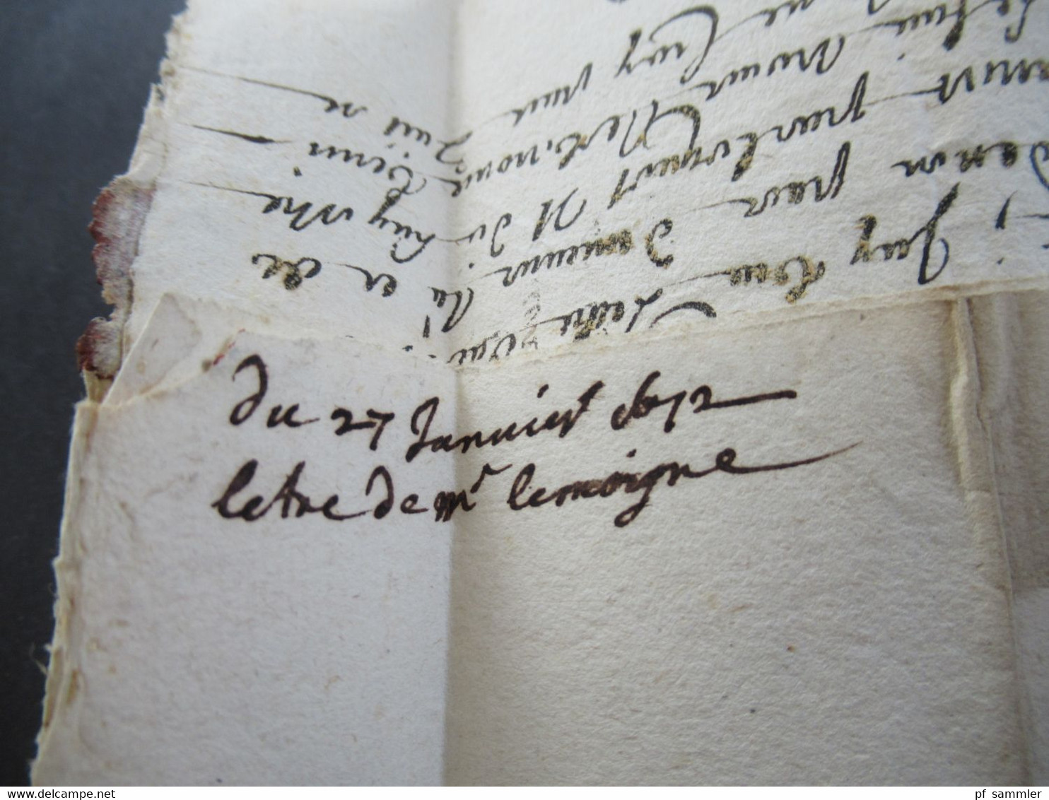 Frankreich Paris 1622 kleiner Faltbrief mit Inhalt handschriftlich Toulouse und Bartaxe und Siegel rückseitig