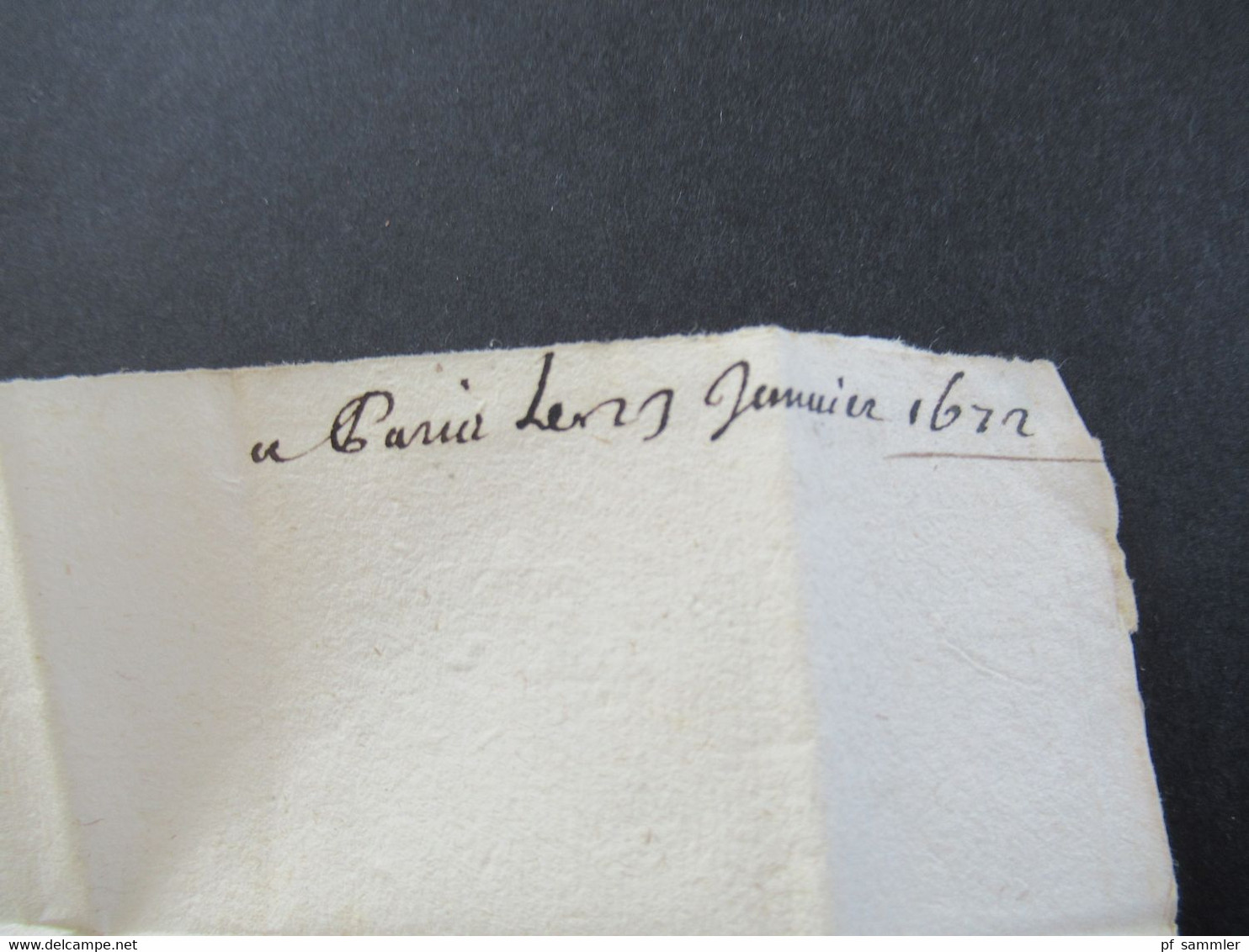 Frankreich Paris 1622 kleiner Faltbrief mit Inhalt handschriftlich Toulouse und Bartaxe und Siegel rückseitig