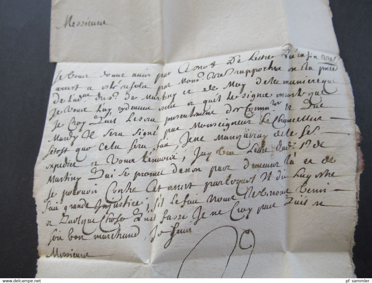 Frankreich Paris 1622 kleiner Faltbrief mit Inhalt handschriftlich Toulouse und Bartaxe und Siegel rückseitig