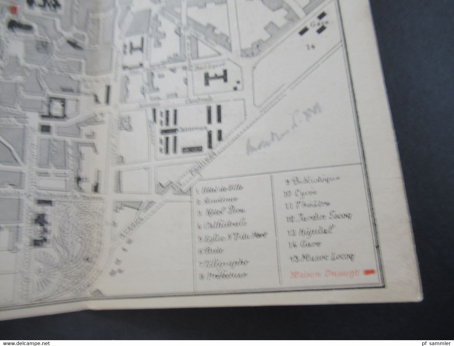 Frankreich Um 1890 Dekorative Werbekarte / Visitenkarte Klappkarte Mit Stadtplan Clermont / Maison Bastide Dussopt David - Publicités