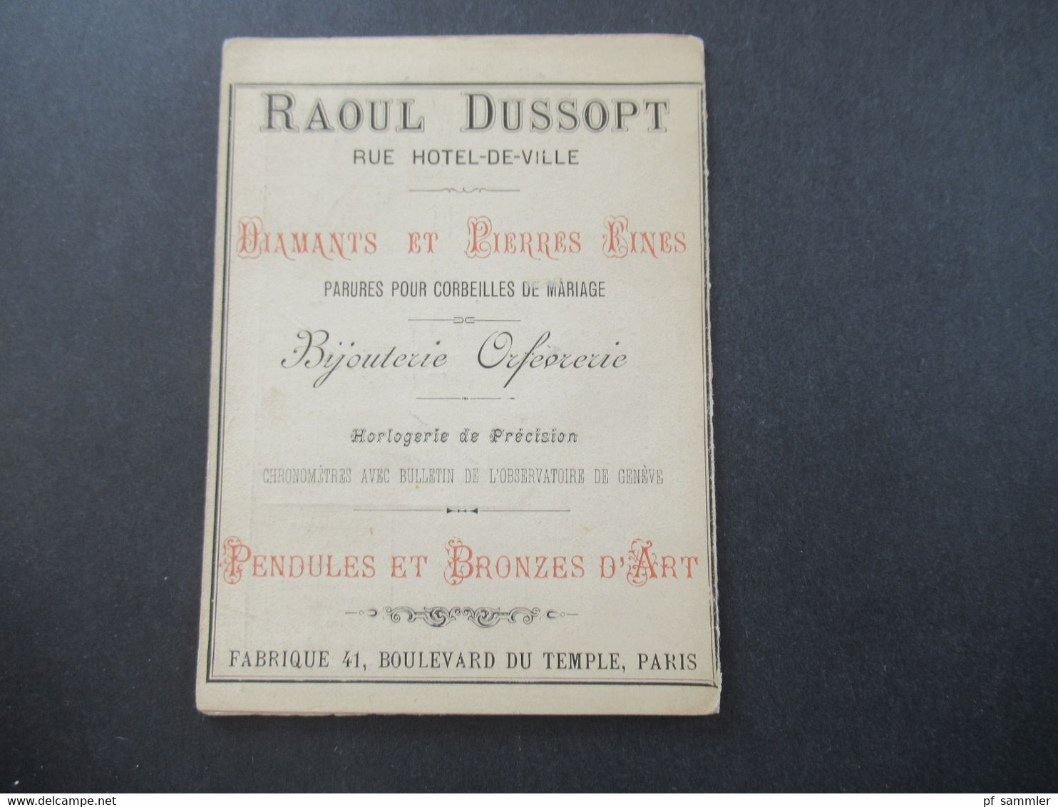 Frankreich Um 1890 Dekorative Werbekarte / Visitenkarte Klappkarte Mit Stadtplan Clermont / Maison Bastide Dussopt David - Advertising