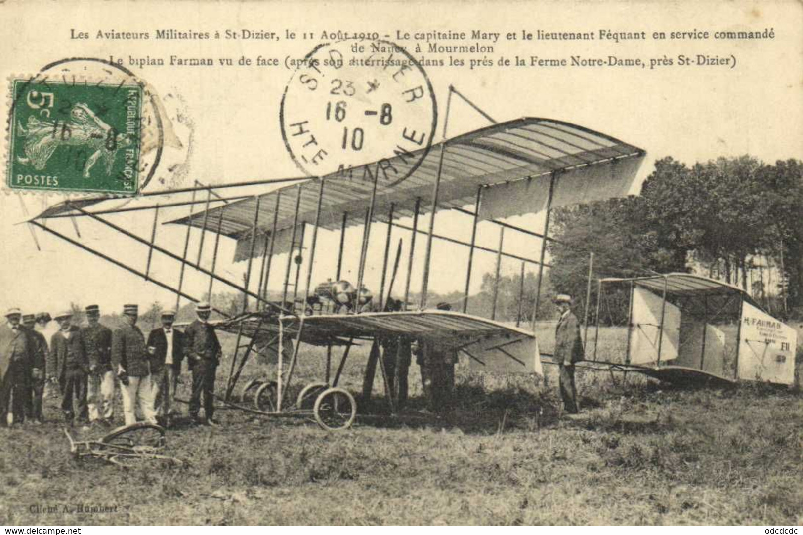 Les Aviateurs Militaires à St Dizier Le 11 Aout 1910 Le Capitaine Mary Et Le Lt Féquant En Service Commandé De Nancy à M - Saint Dizier