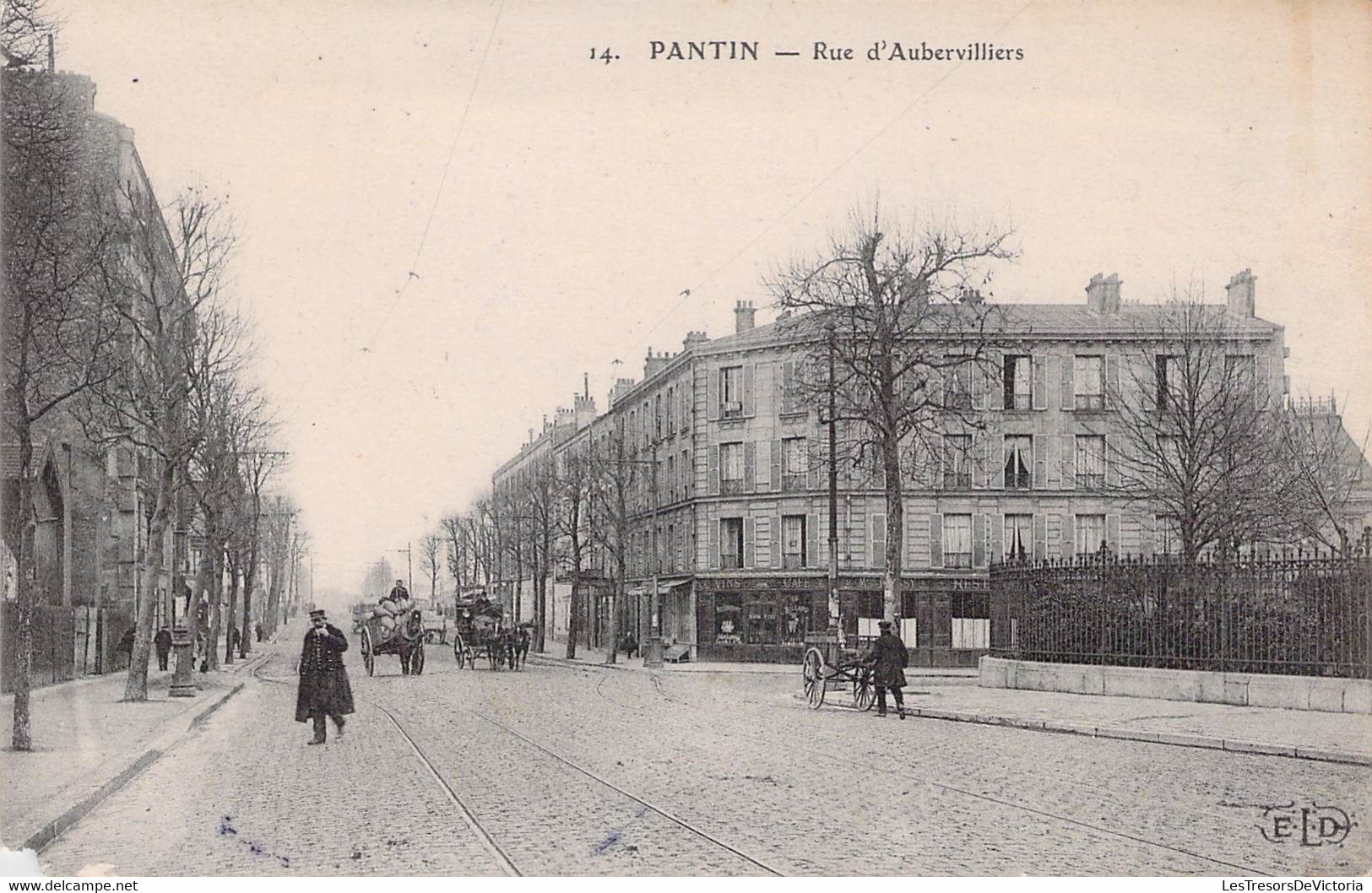 CPA - 93 - PANTIN - Rue D'Aubervilliers - Animée Commerce Chevaux - ELD - Pantin