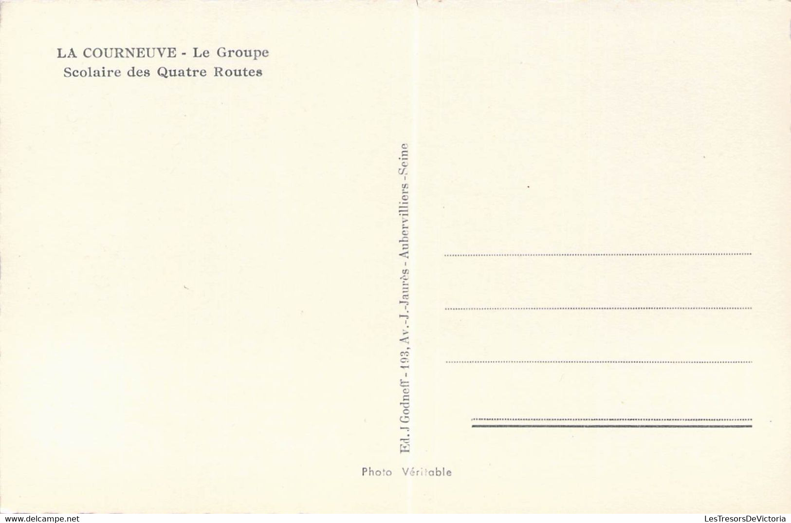 CPA - 93 - LA COURNEUVE - Le Groupe Scolaire Des Quatre Routes - Ed Godneff Abervilliers - Poussette - La Courneuve