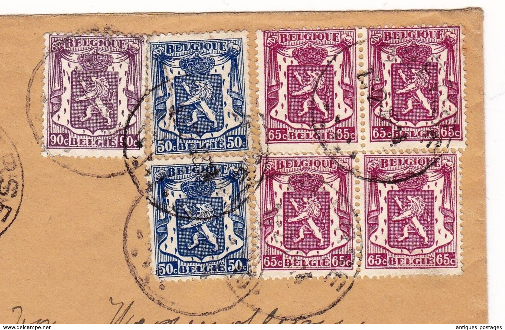 Lettre Recommandée 1948 Beerse Belgique Timbre Lion Héraldique - 1929-1937 Heraldischer Löwe