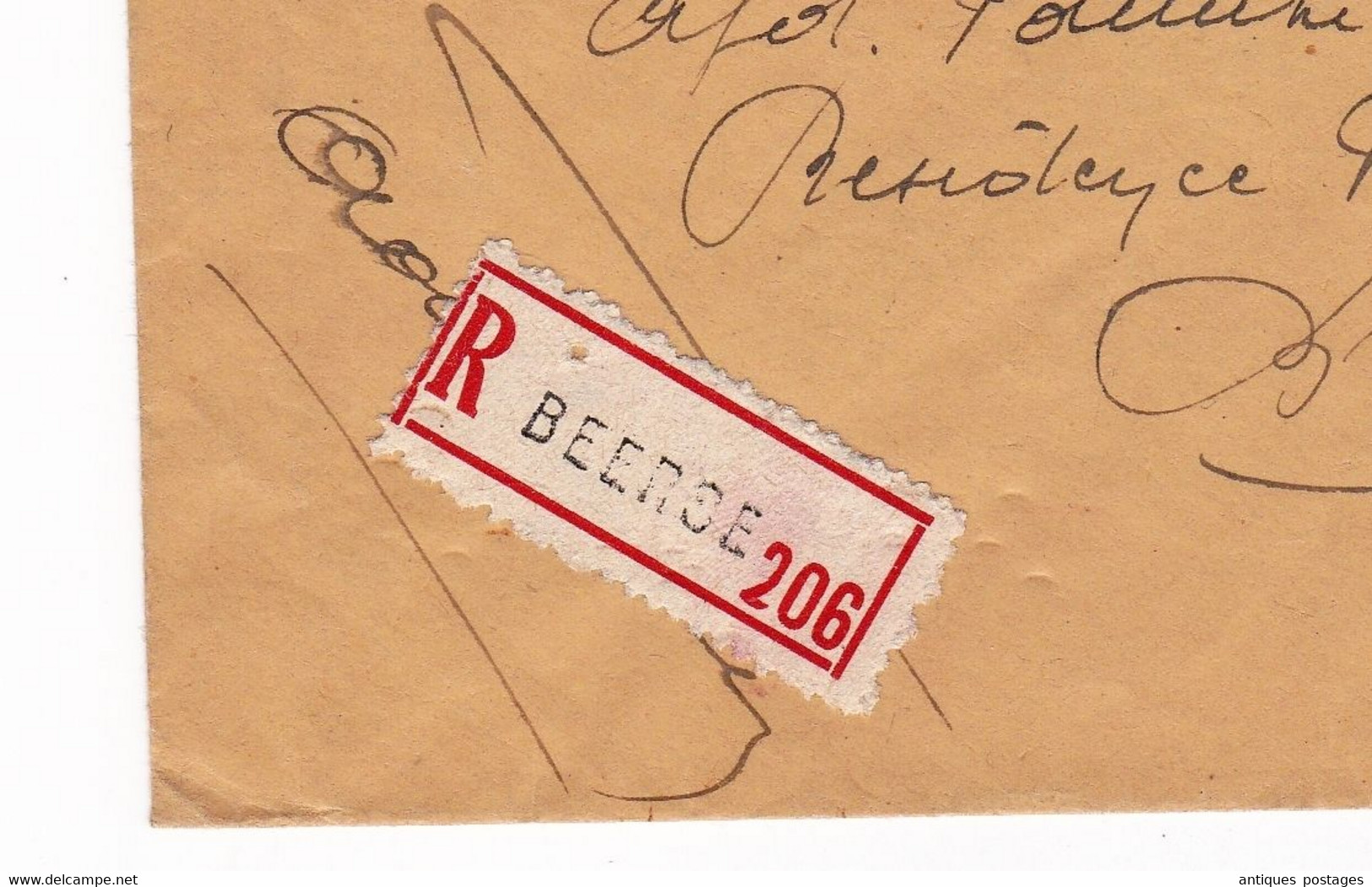 Lettre Recommandée 1948 Beerse Belgique Timbre Lion Héraldique - 1929-1937 Heraldic Lion