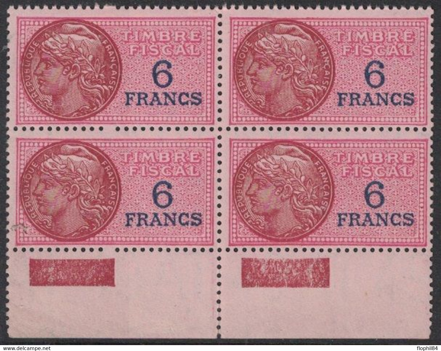 TIMBRE MOBILE - FISCAUX GENERAUX - N°138 - BLOC DE 4 NEUF AVEC GOMME SANS TRACE - COTE 20€ - DONT 1 AVEC DATE D'EMISSION - Stamps