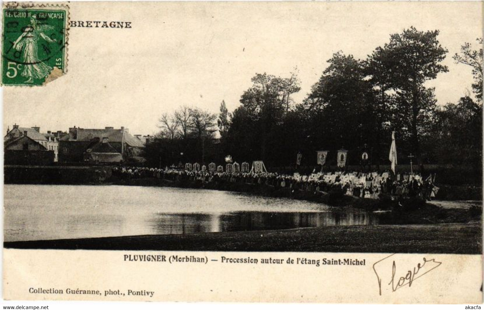 CPA Bretagne - PLUVIGNER - Procession Autor De L'etang (209883) - Pluvigner