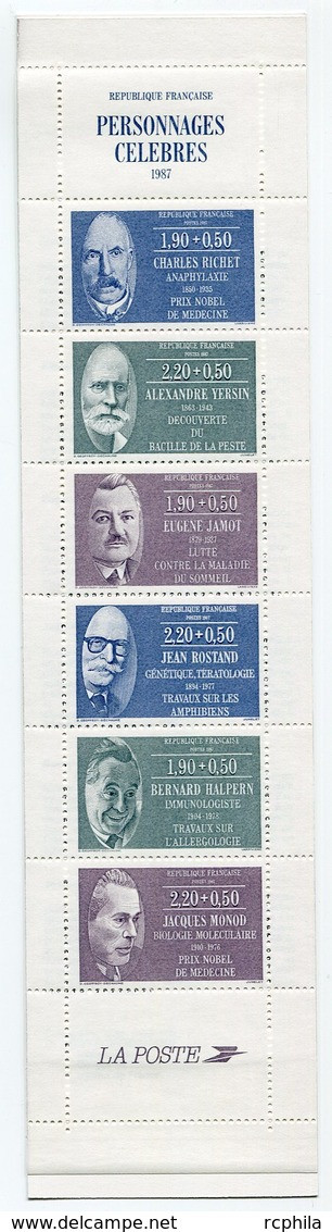 RC 13190 FRANCE BC 2460 CARNET PERSONNAGES CÉLÈBRES 1987 NON PLIÉ NEUF ** - Personnages