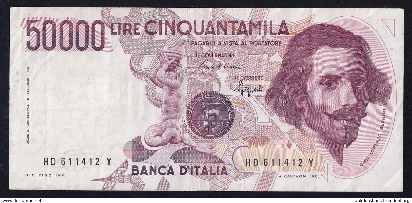 Italien Italy: 50.000 Lire 6.2.1984 (P.113 / B463b) - 50000 Lire