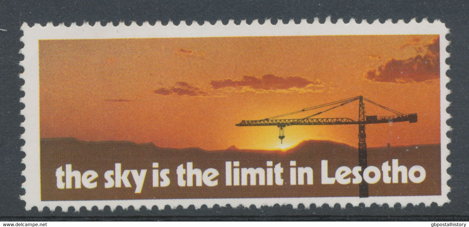 LESOTHO, Rare Unused Vignette Cinderella Stamp „the Sky Is The Limit In Lesotho“ - Lesotho (1966-...)