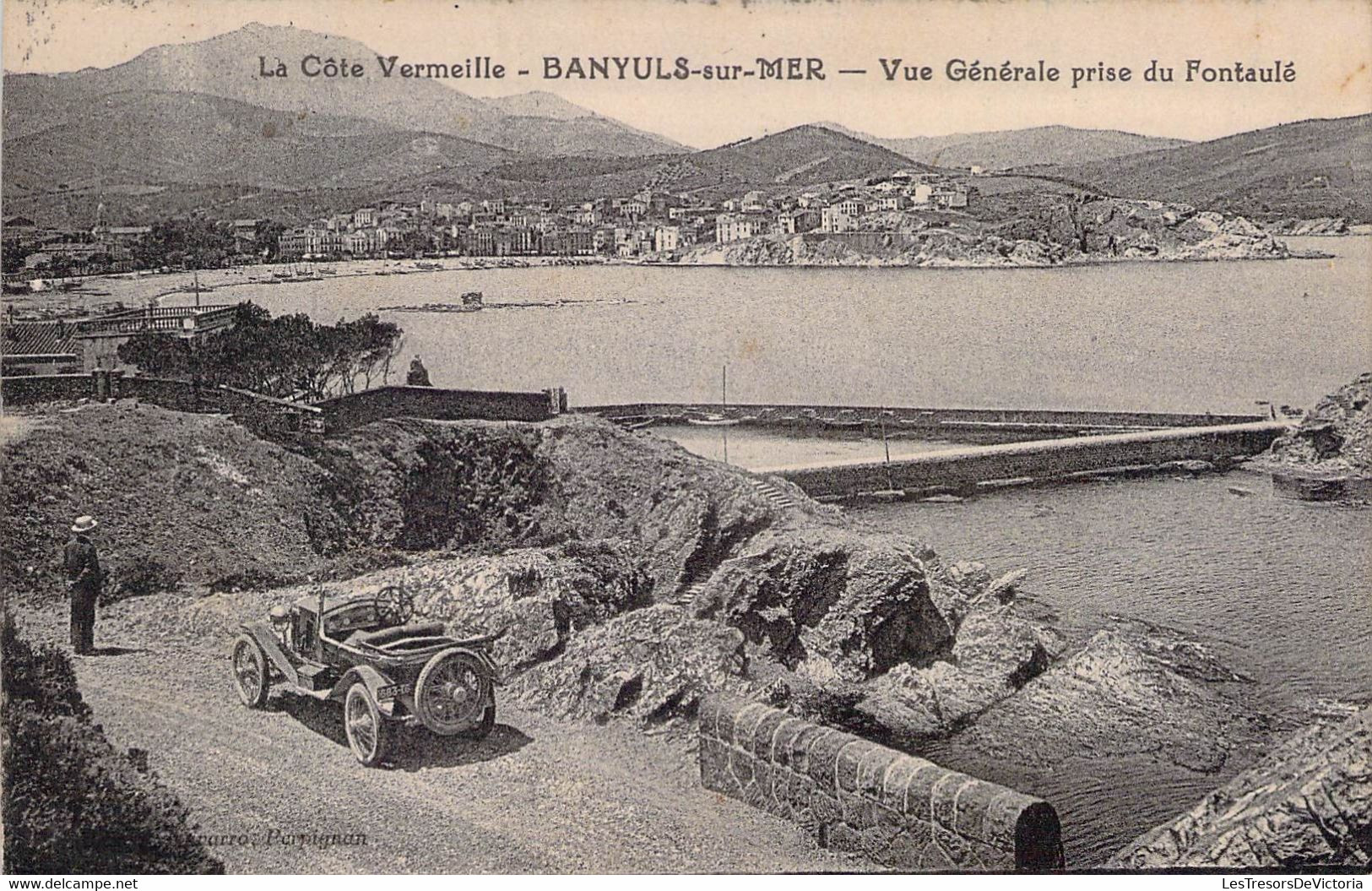 CPA - 66 - Banyuls Sur Mer - Vue Générale Prise Du Fontaulé - Voiture - Animée - Banyuls Sur Mer