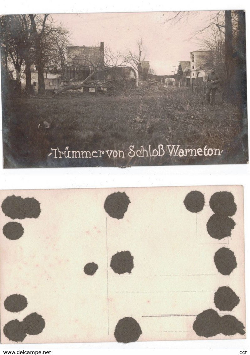 Warneton  CARTE PHOTO   Trümmer Von Schloss Warneton    CHATEAU  KASTEEL - Komen-Waasten