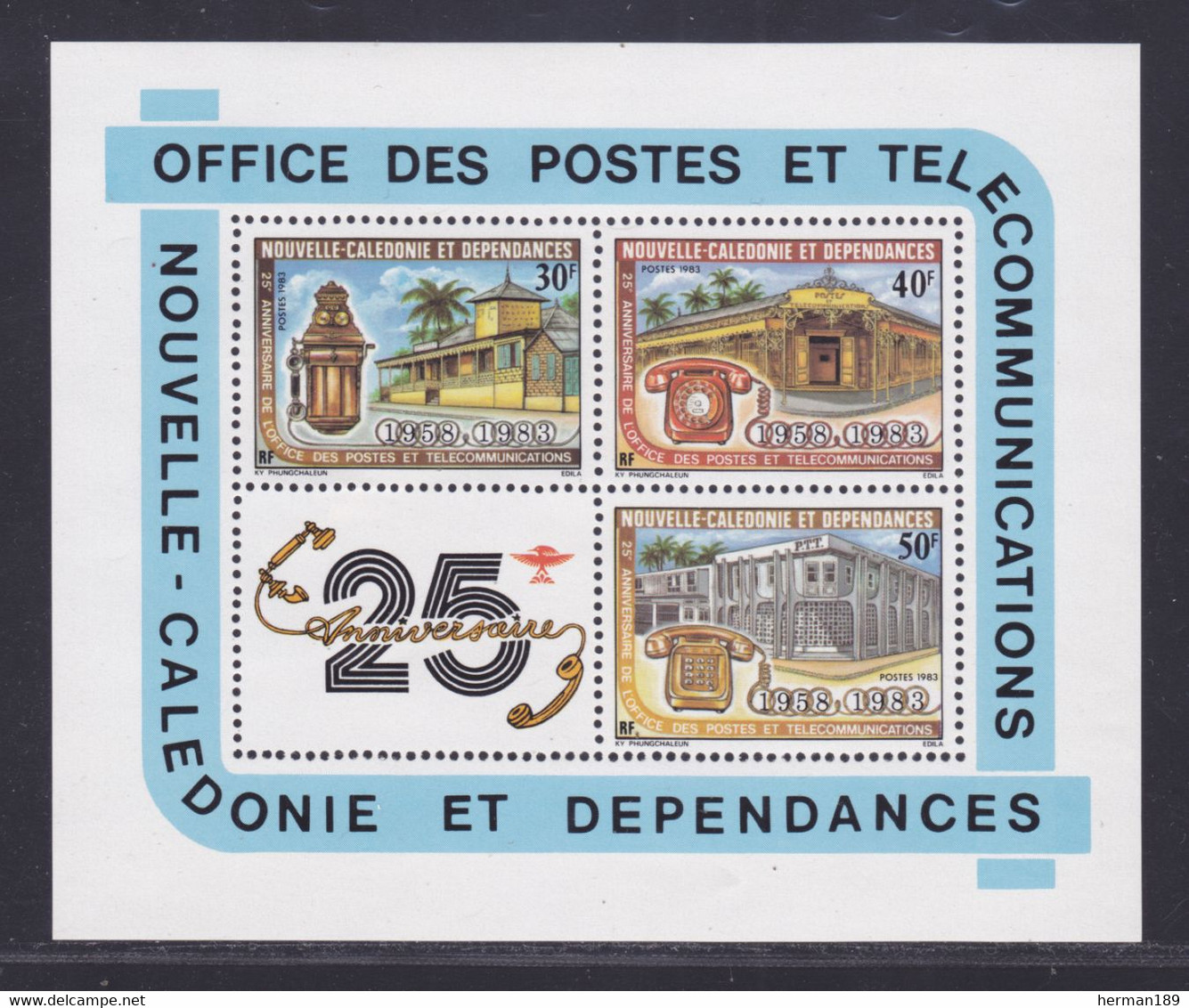 NOUVELLE CALEDONIE BLOC N°    5 ** MNH Neuf Sans Charnière, Adhérences (CLR136) Postes Et Télécommunications - 1983 - Blocs-feuillets