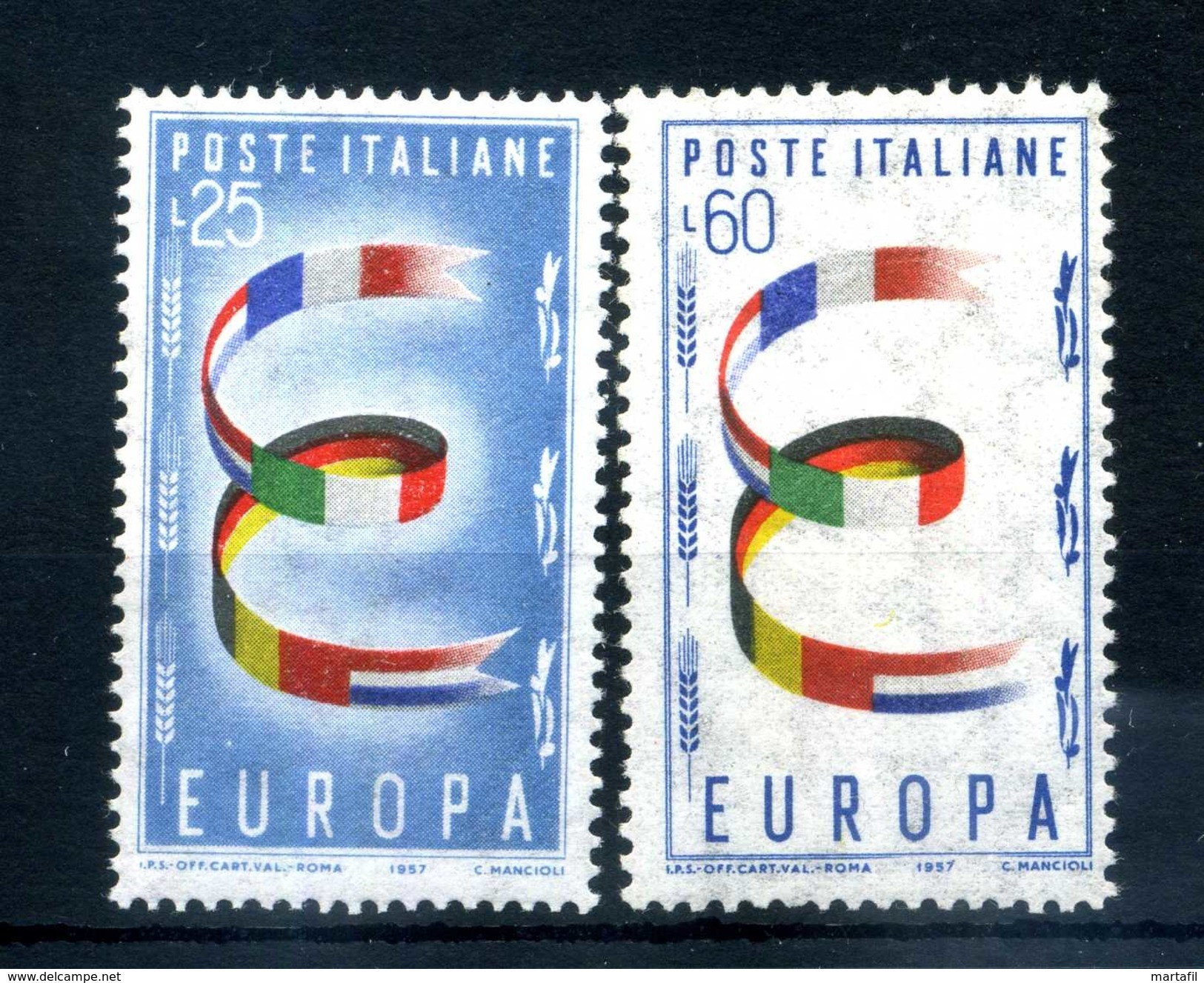 1957 REP. IT. SERIE COMPLETA MNH ** - 1946-60: Nieuw/plakker