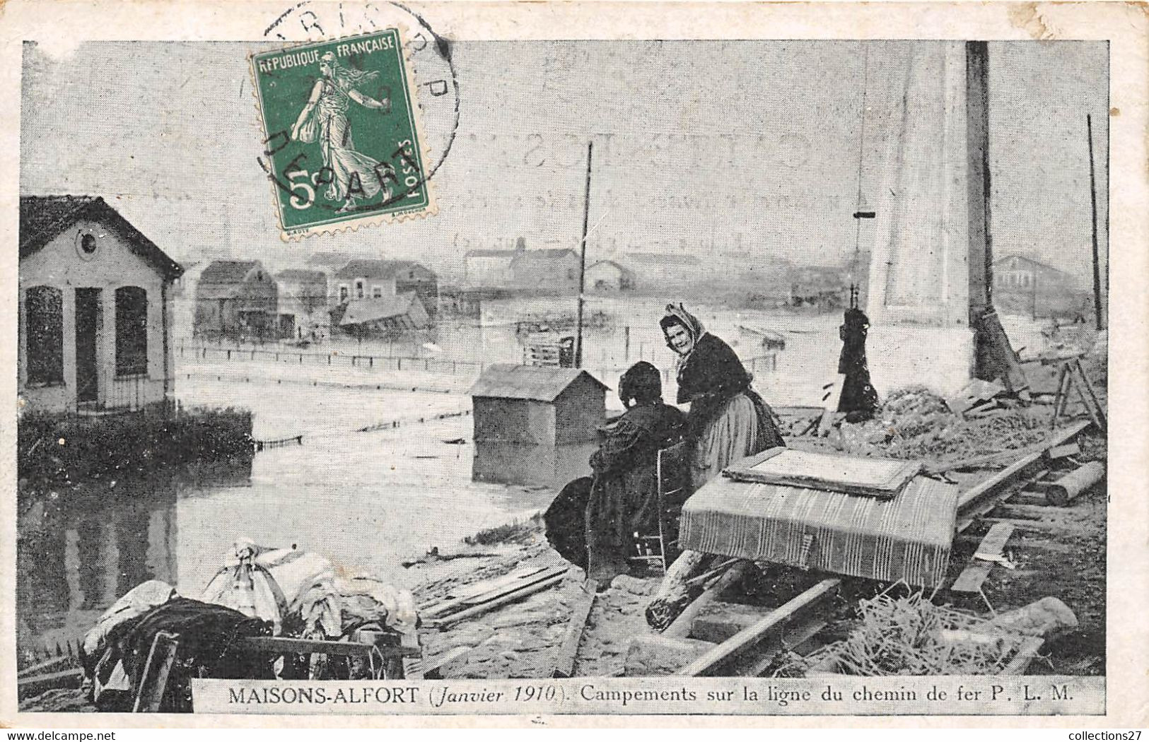 94-MAISON-ALFORT- JANVIER 1910- CAMPEMENT SUR LA LIGNE DU CHEMIN DE FER - Maisons Alfort