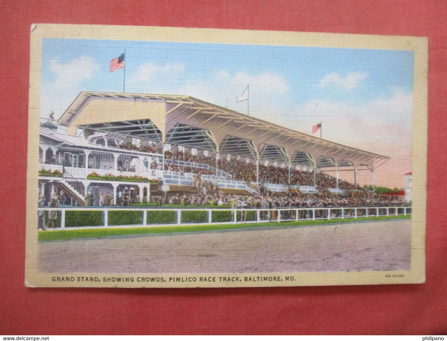 Pimlico Race Track.       Back Side Paper Residue From Album.      Baltimore - Maryland > Baltimore    Ref 5825 - Baltimore