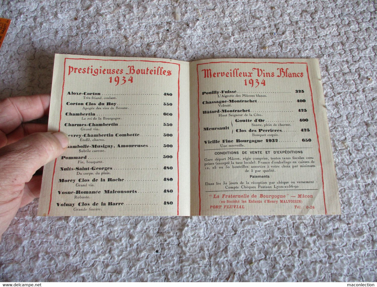 Ancien Dépliant Tel La Belle Au Bois Dormant 140000 Bouteilles Vin Bourgogne 1934 Vous Attendent à Mâcon La Fraternelle - Afiches