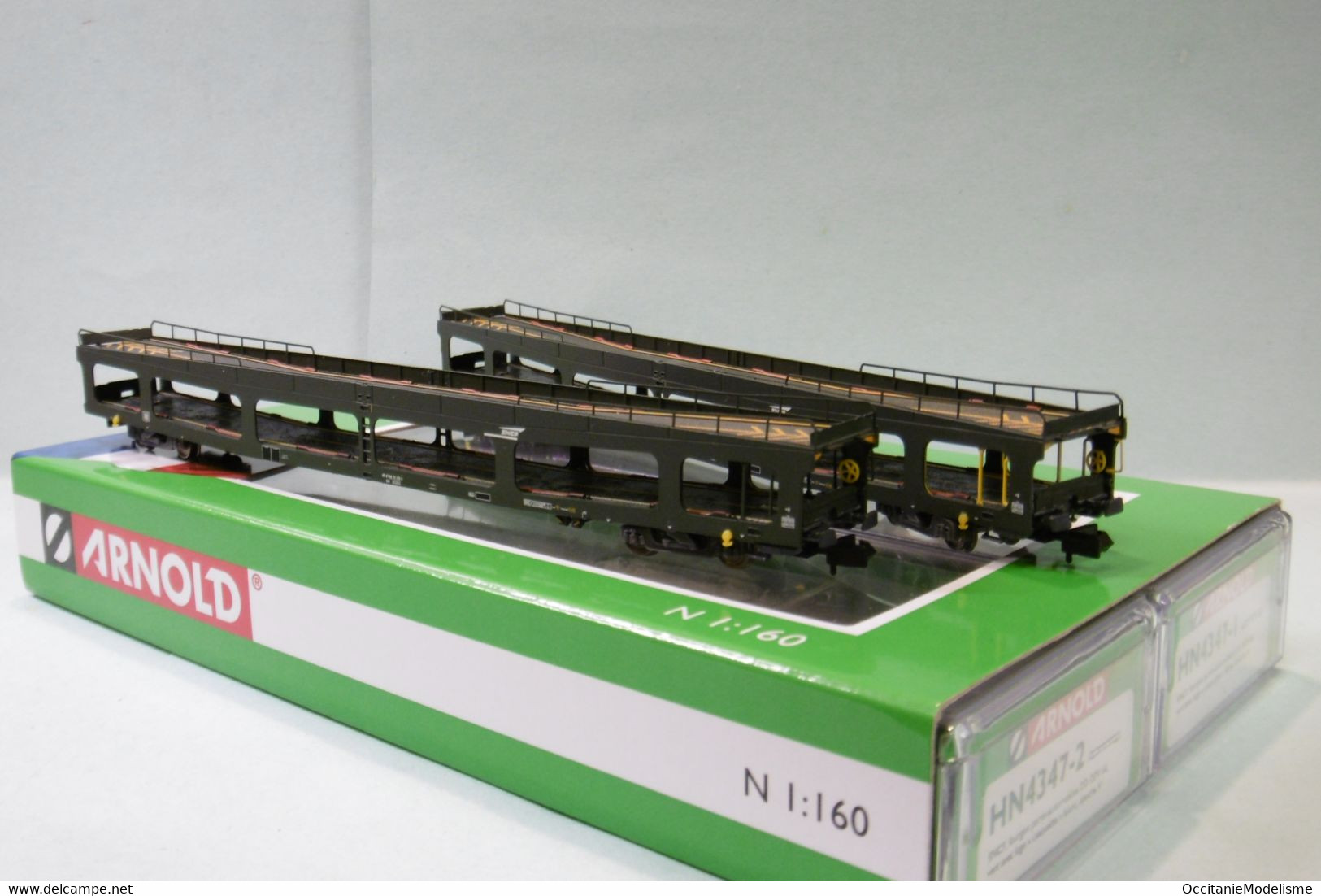 Arnold - 2 WAGONS Porte-autos DD DEV 66 SNCF ép. V Réf. HN4347 Neuf NBO N 1/160 - Vagoni Merci