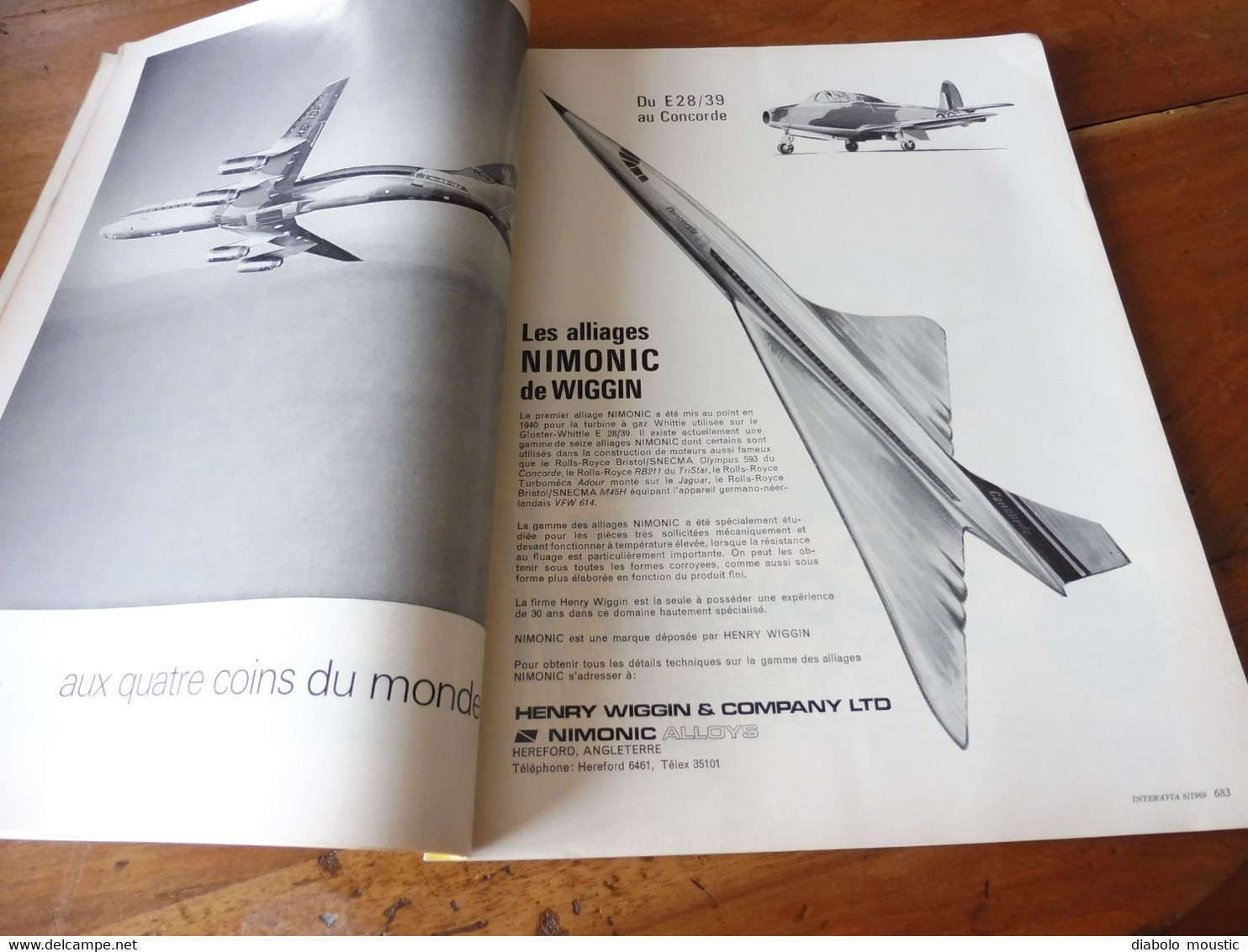 1969 INTERAVIA  - Nombreuses Publicités Sur L'aviation (avions) Dont CONCORDE   ; Etc - Luchtvaart