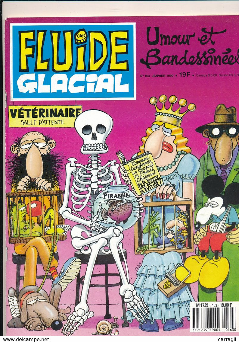 Livres, BD,  Revues -Revue"FLUIDE GLACIAL" N°163-Janvier 1990-Umour Et Bandessinées (détails Description Et Scan) - Fluide Glacial