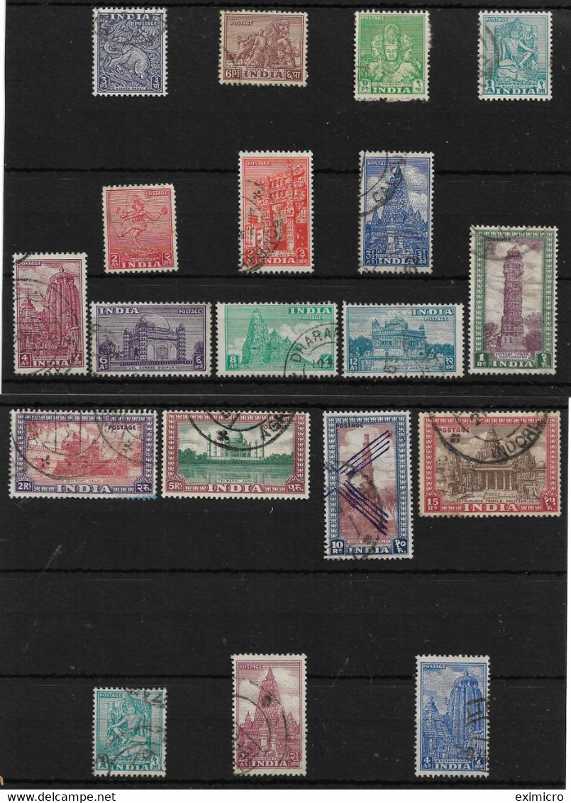 INDIA 1949 - 1952 AND 1950 - 1951 SETS SG 309/324; 333/333c FINE USED Cat £53+ - Gebruikt