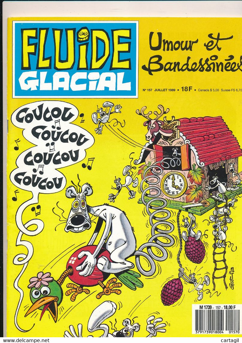 Livres, BD,  Revues -Revue"FLUIDE GLACIAL" N°157-Juillet 1989-Umour Et Bandessinées (détails Description Et Scan) - Fluide Glacial