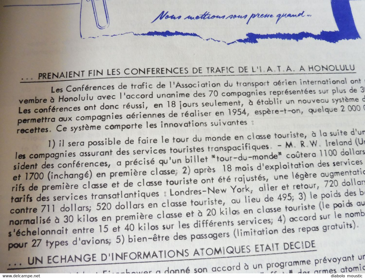 1953 INTERAVIA  - Les frères Wright ; Le F-100 ; Nombreuses pubs "Avions"    Etc (édition originale)