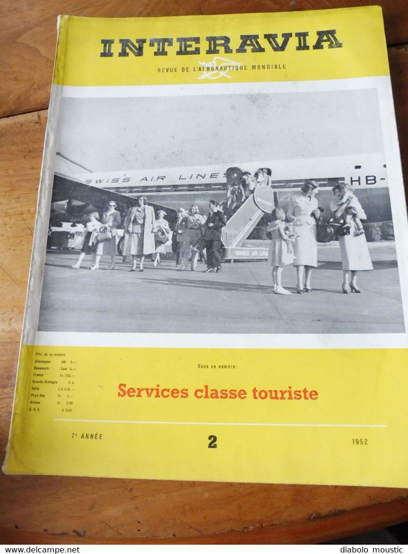 1952 INTERAVIA  - Le Parachute ; Combat Des TWA Et Pan American Airways; Opération "NIMBUS" ; Etc - Aviation