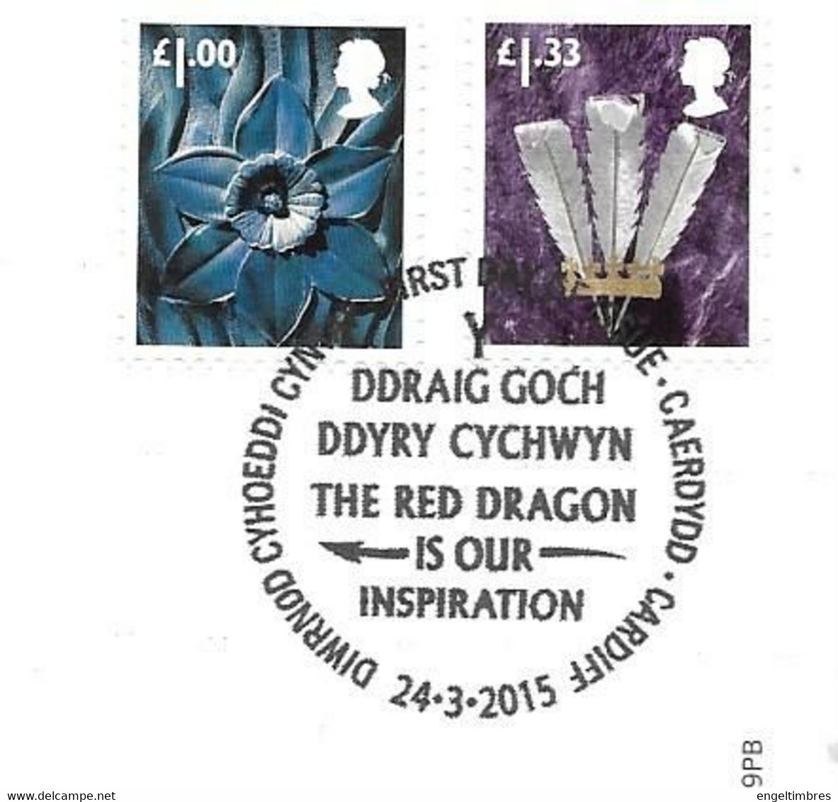 GB - 2015 New  Regional Definitives   CYMRU/WALES (2)    FDC Or  USED  "ON PIECE" - SEE NOTES  And Scans - 2011-2020 Decimale Uitgaven