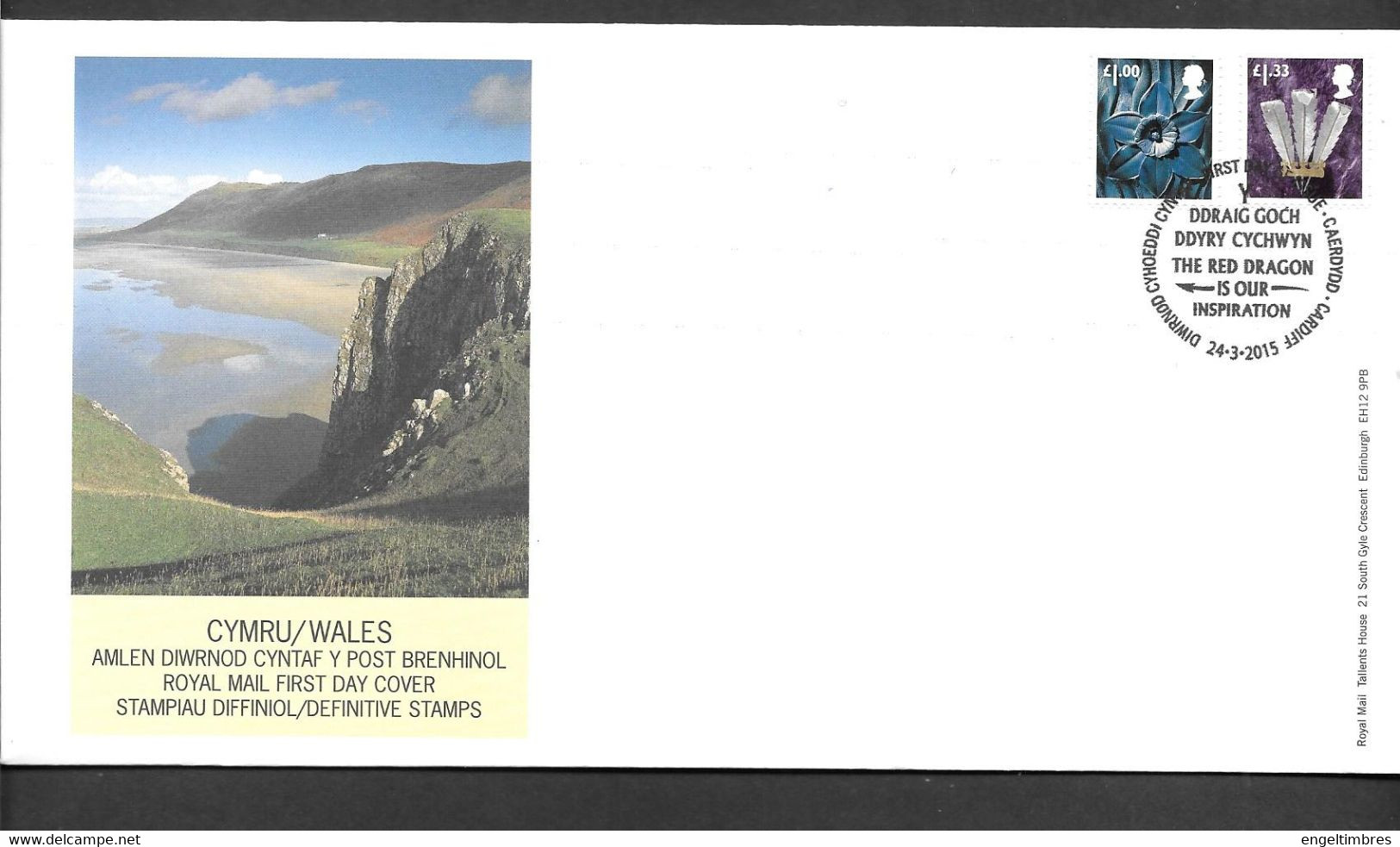 GB - 2015 New  Regional Definitives   CYMRU/WALES (2)    FDC Or  USED  "ON PIECE" - SEE NOTES  And Scans - 2011-2020 Dezimalausgaben