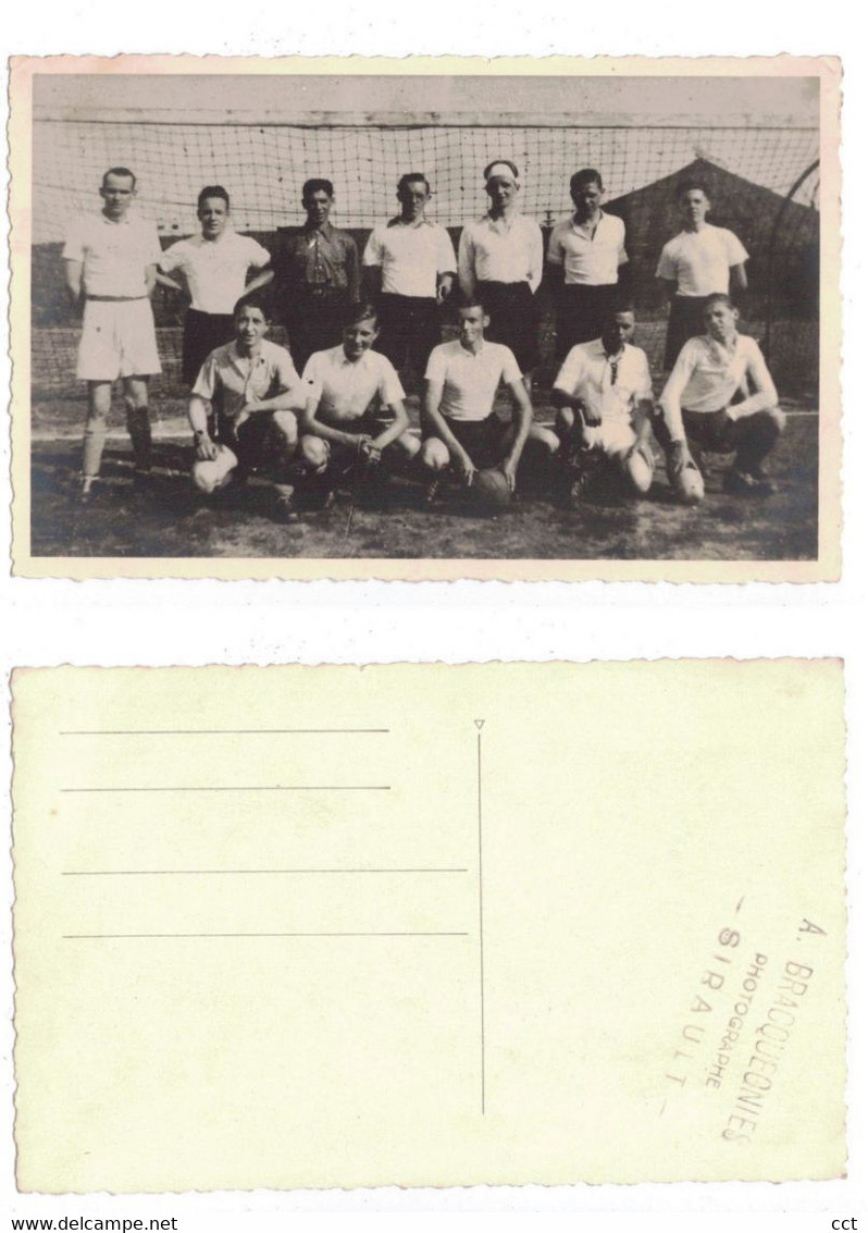 Sirault  Saint-Ghislain  CARTE POTO  De L'équipe De Football    Photographe A Bracquegnies - Saint-Ghislain