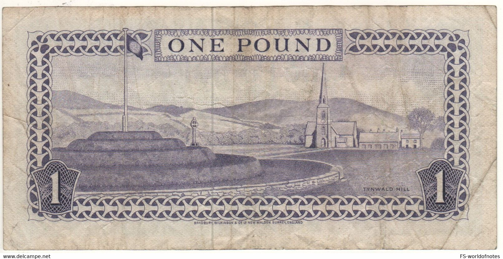 ISLE Of MAN  1 Pound  P34a ( 1979    Queen Elizabeth II + Tynwald Hill At Back ) - 1 Pound