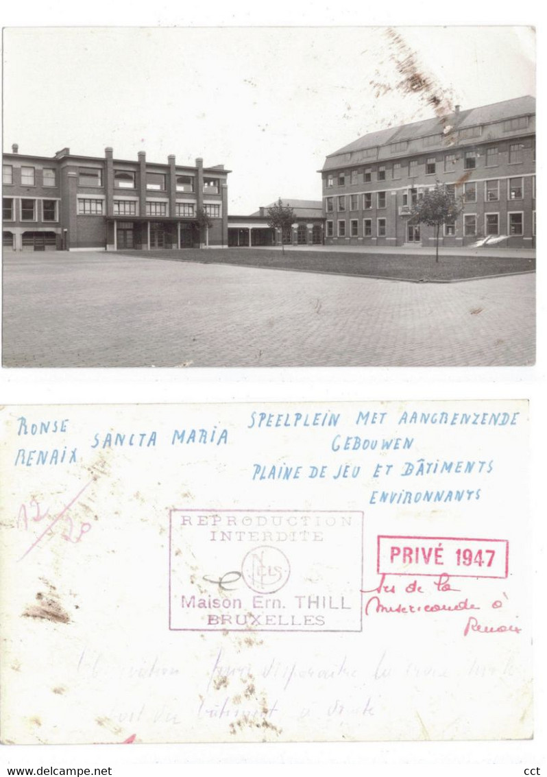 Renaix  Ronse  FOTOKAART  MOEDERKAART   Sancta Maria   Speelplein Met Aangrenzende Gebouwen - Ronse