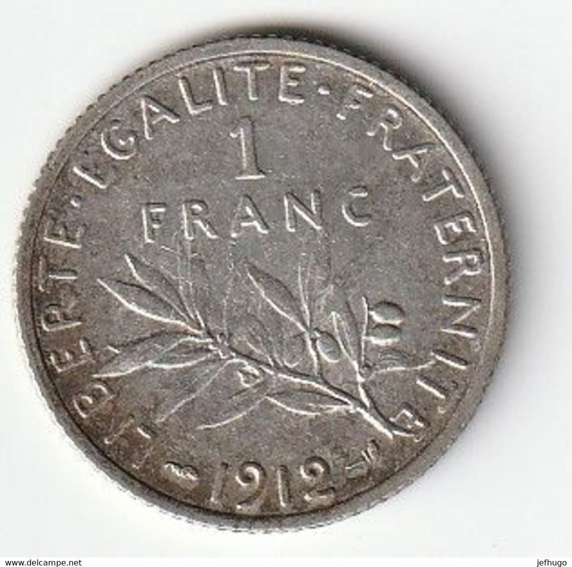 1 FRANCS ARGENT SEMEUSE ROTY . 1912 . SCAN RECTO - 1 Franc