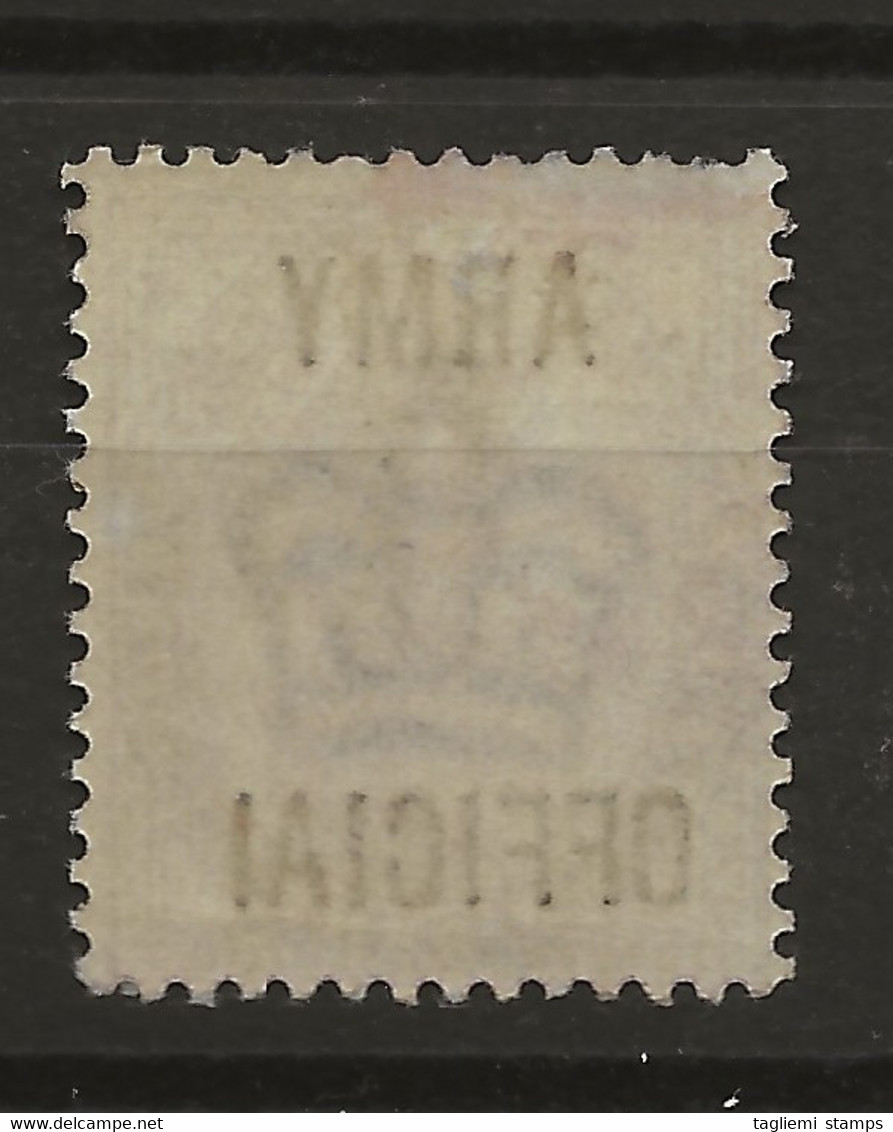 Great Britain, 1896, O 43a, Mint Hinged (opted With OFFICAI Error), Unchecked - Unused Stamps