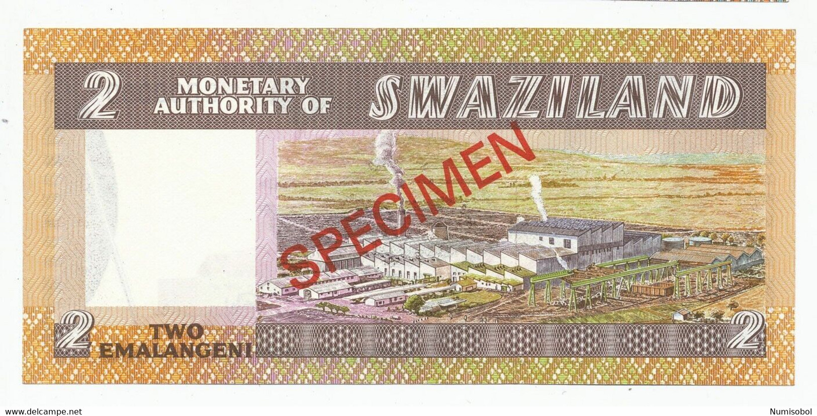SWAZILAND - 2 Emalangeni SPECIMEN ND(1974) P2s, UNC (SWZ002) - Swasiland