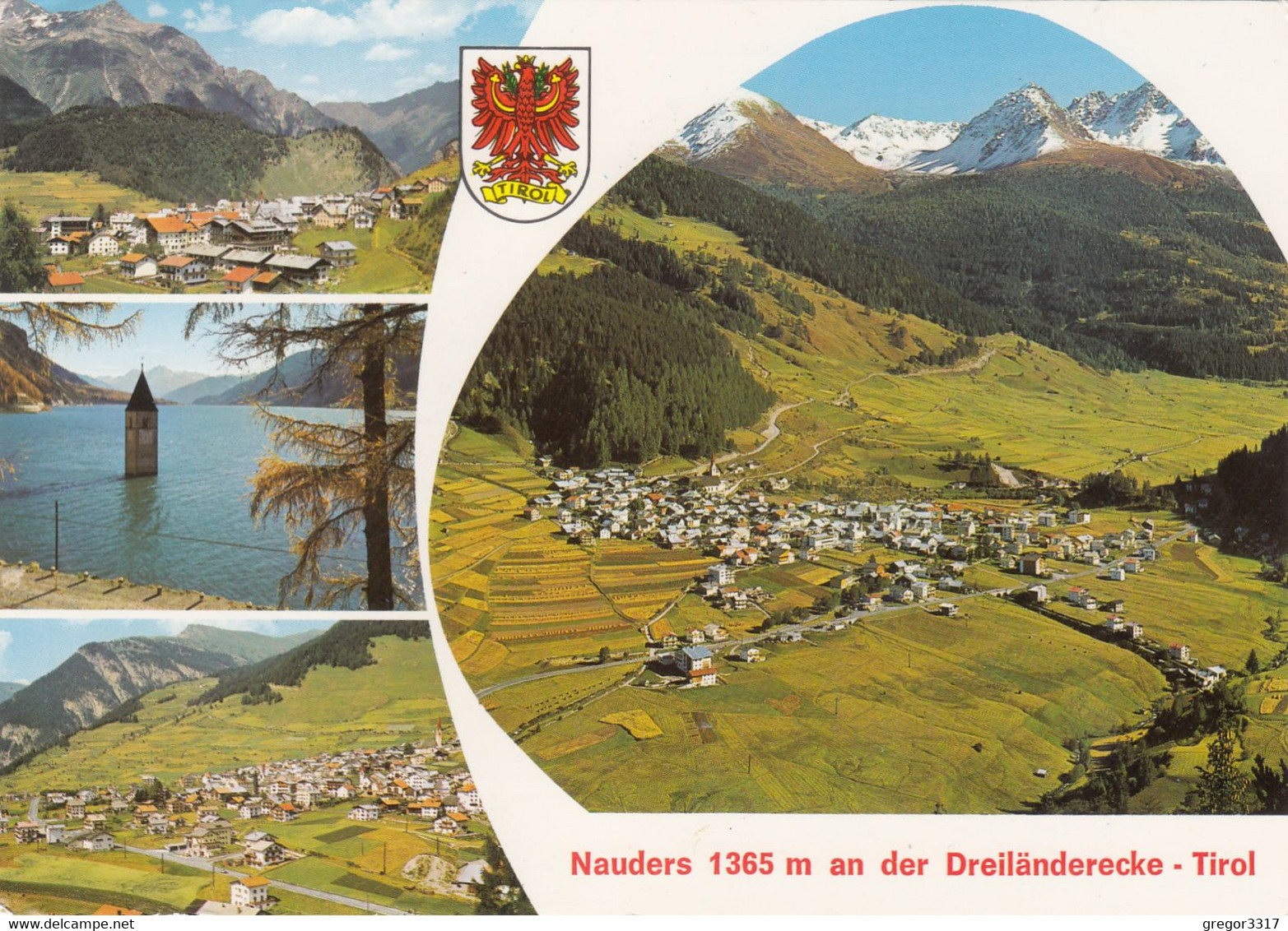 B9276) NAUDERS An Der Dreiländerecke - Luftbild U. Stempel Jausenstation PARDITSCHHOF 1982 - Nauders