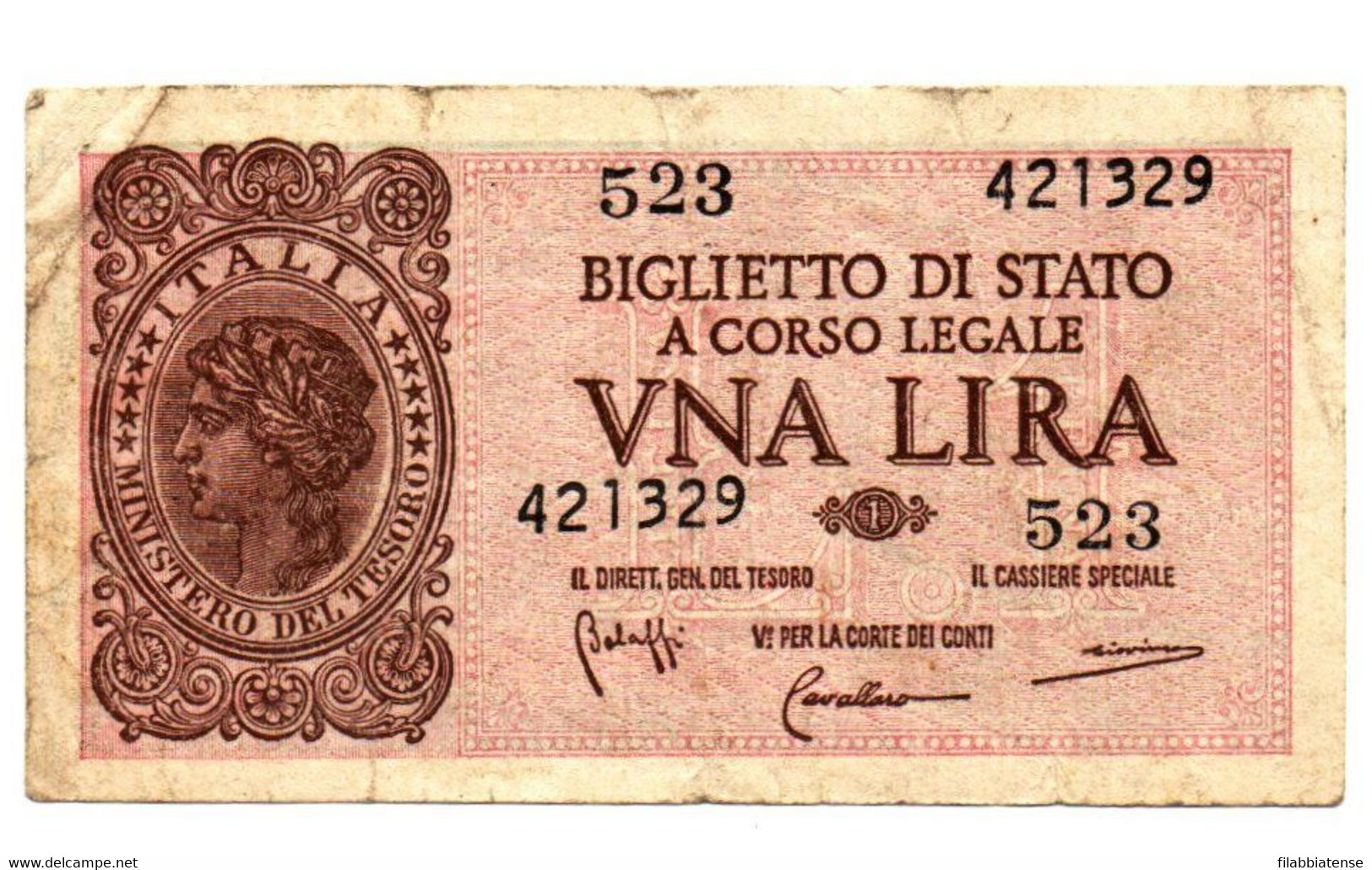 Italia - 1 Lira 1944 Luogotenenza     ---- - Italia – 1 Lira